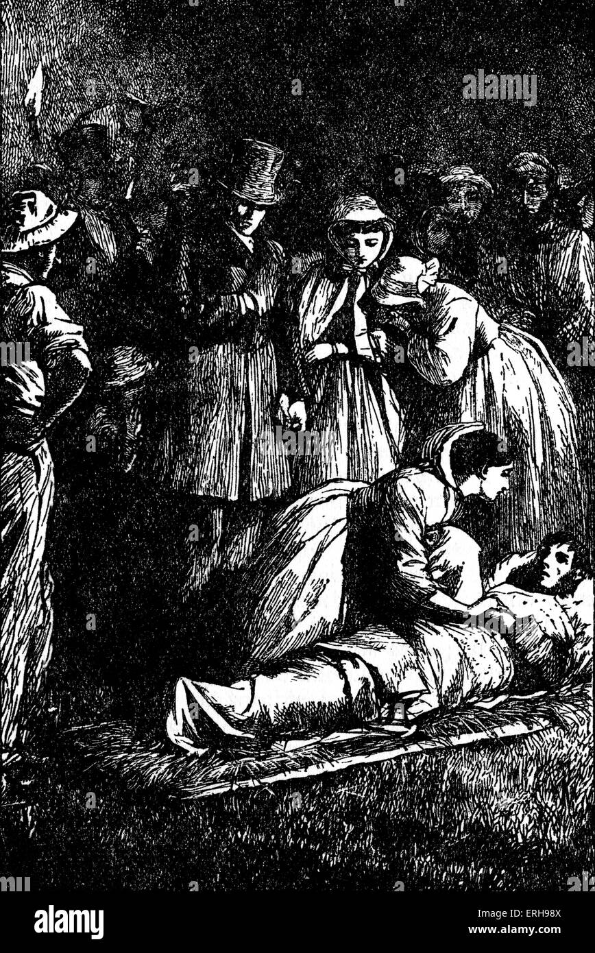 - Le roman de Charles Dickens. Illustration par Fred Walker (1840 - 1875) Scène de : 'Stephen récupéré de Blackpool Banque D'Images