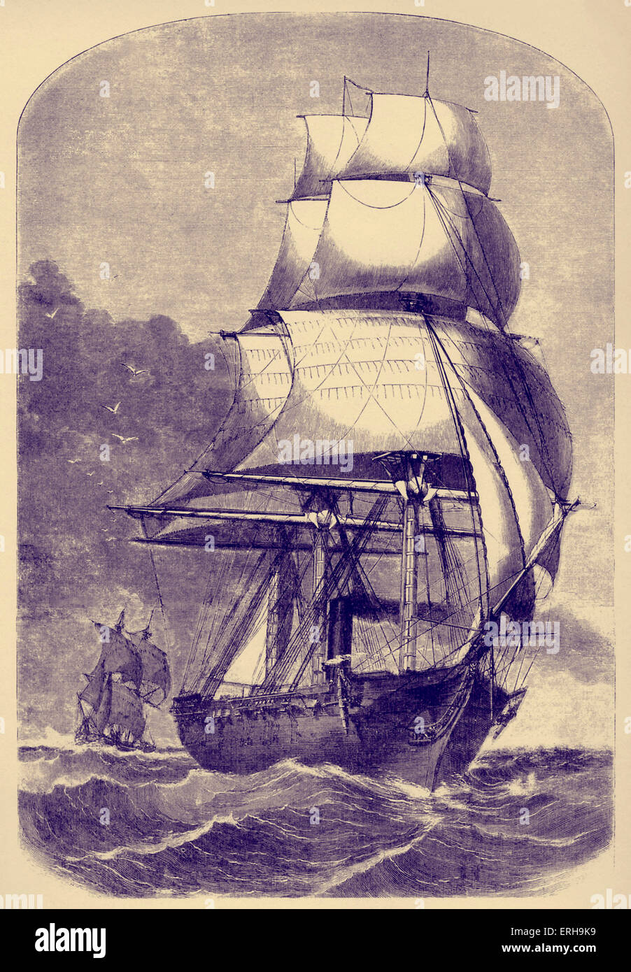 Union européenne corvette de guerre, l 'Brooklyn', utilisé pendant la guerre civile américaine. Artiste inconnu. Banque D'Images