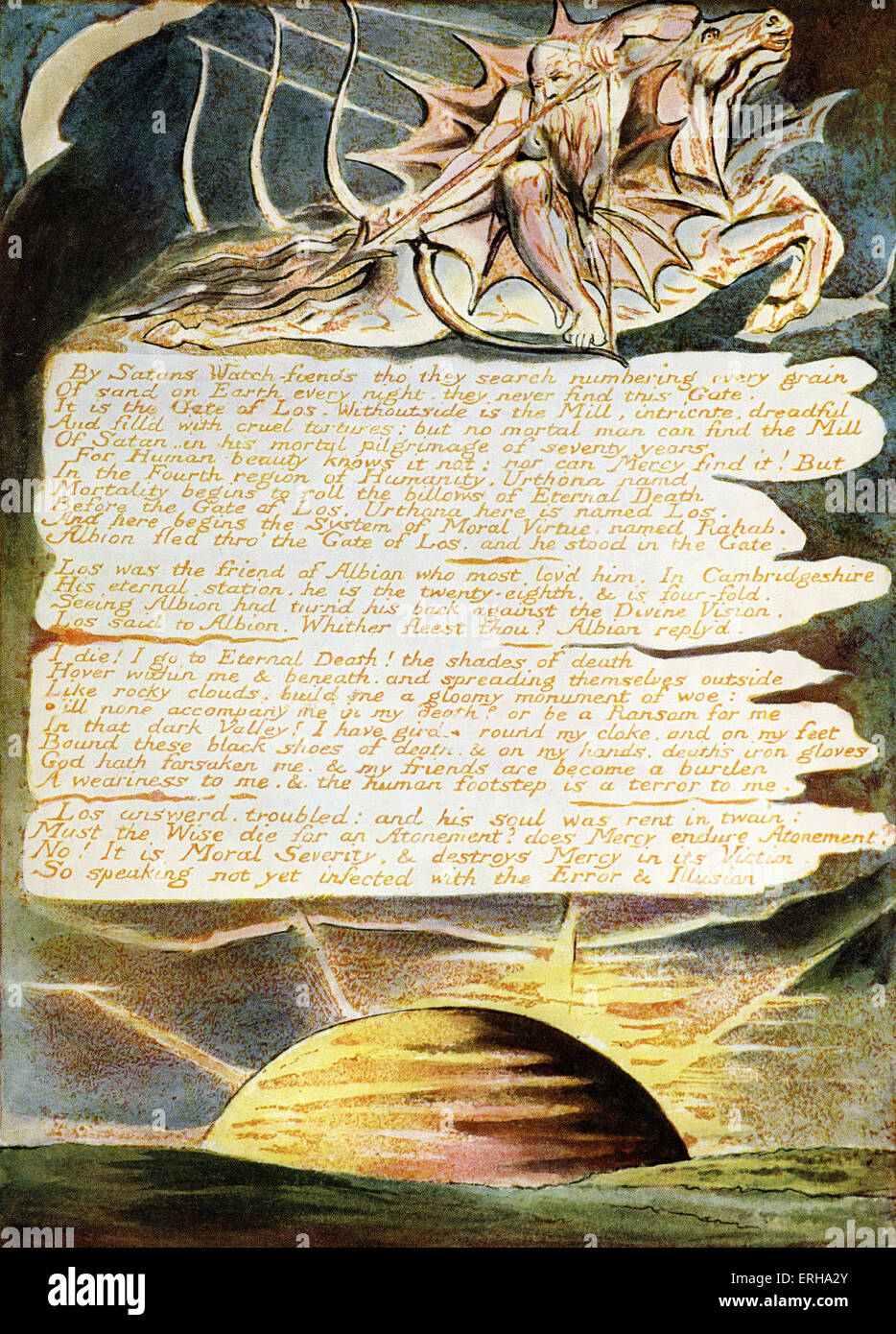 La page 39 de "Jérusalem" par William Blake, 1804-1820. Poète anglais, peintre et graveur : 28 novembre 1757 - 12 août 1827. Banque D'Images