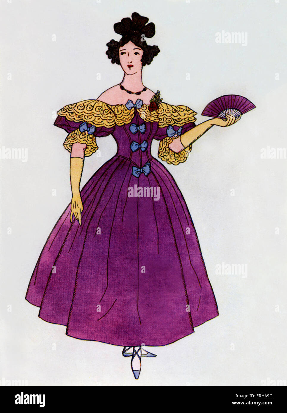 Dame dans un corsage c.1833. Le corsage était parfois fait à l'avant. Manches bouffantes sont également populaires à cette époque. Banque D'Images