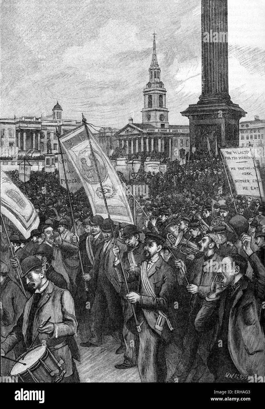 Réunion publique tenue en 1892 cinq années depuis le dimanche sanglant- le surnom d'un affrontement violent entre Banque D'Images