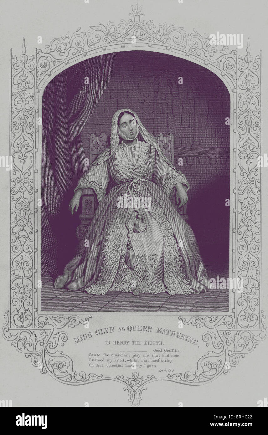 Le Roi Henry VIII - Miss Glyn comme Reine Katherine dans l'acte IV Scène II de Henry Huitième.Caption indique 'Bon Griffith, provoquer la Banque D'Images