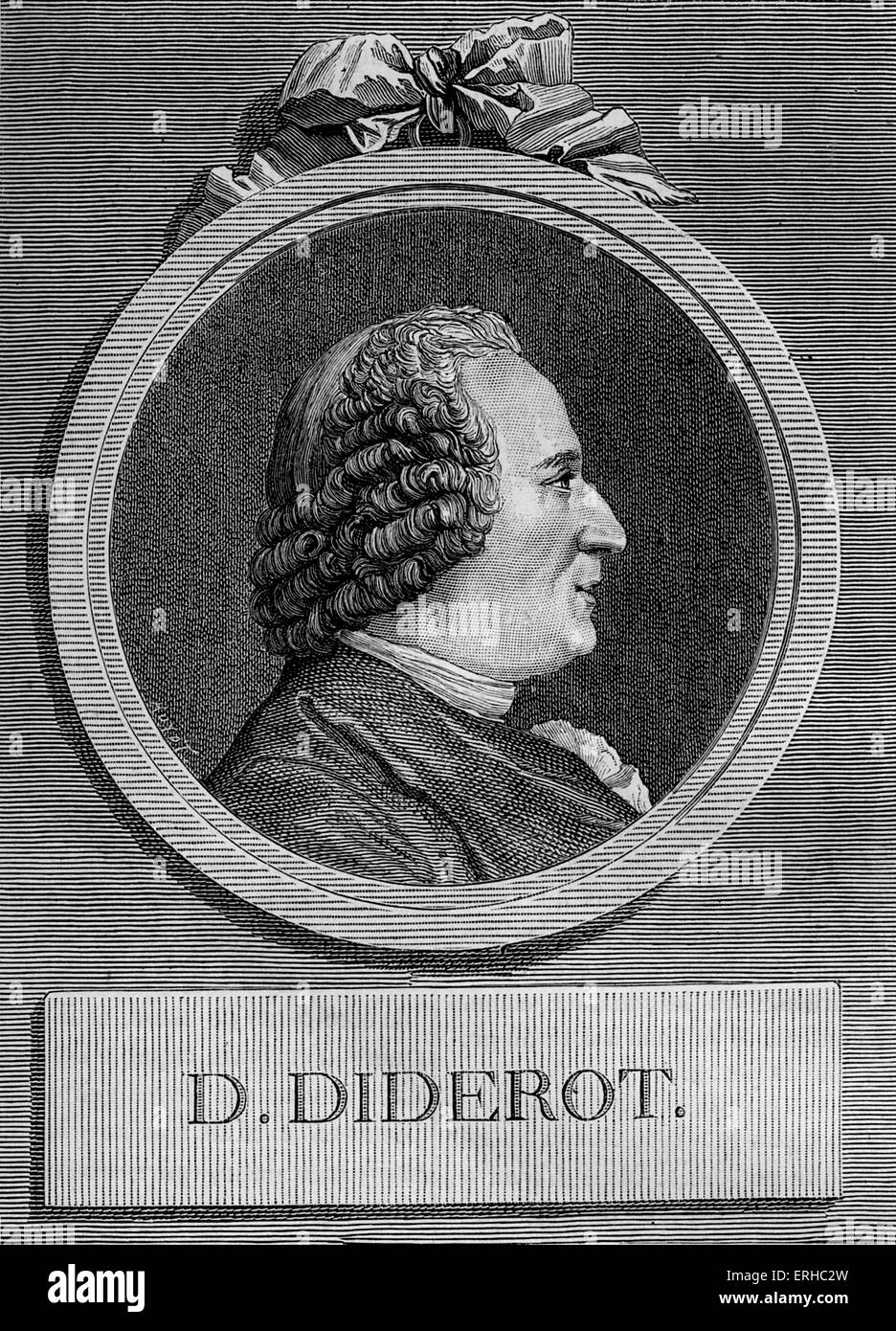 Denis Diderot - écrivain et philosophe des Lumières Françaises et directeur général de la célèbre Encyclopedia (Encyclopédie). Banque D'Images