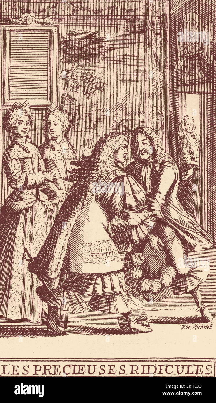 Molière, les Précieuses ridicules, ou le ridicule ou le 1455-1820 Mesdames, une satire d'une loi dont la première a eu lieu à Banque D'Images