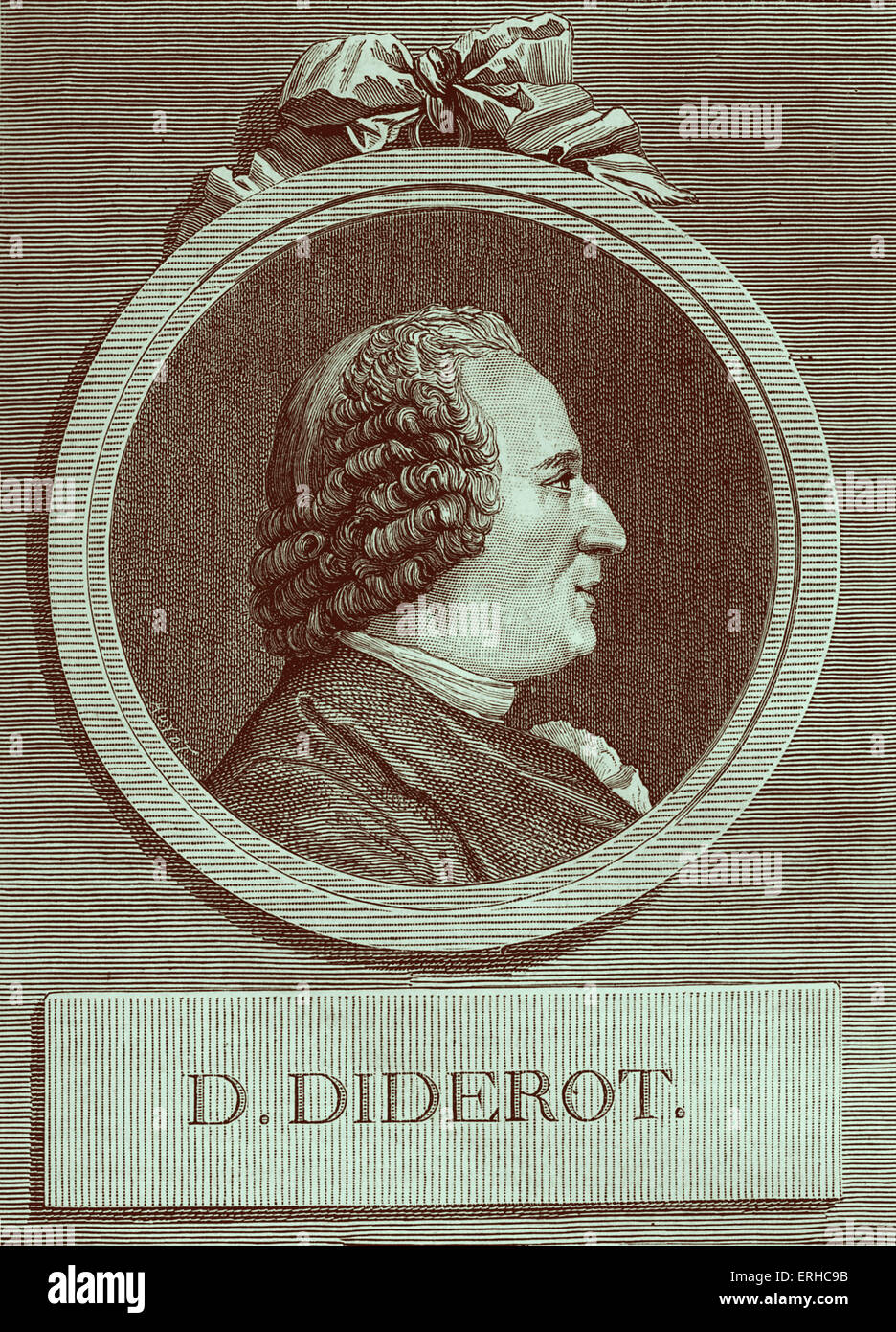 Denis Diderot - écrivain et philosophe des Lumières Françaises et directeur général de la célèbre Encyclopedia (Encyclopédie). Banque D'Images