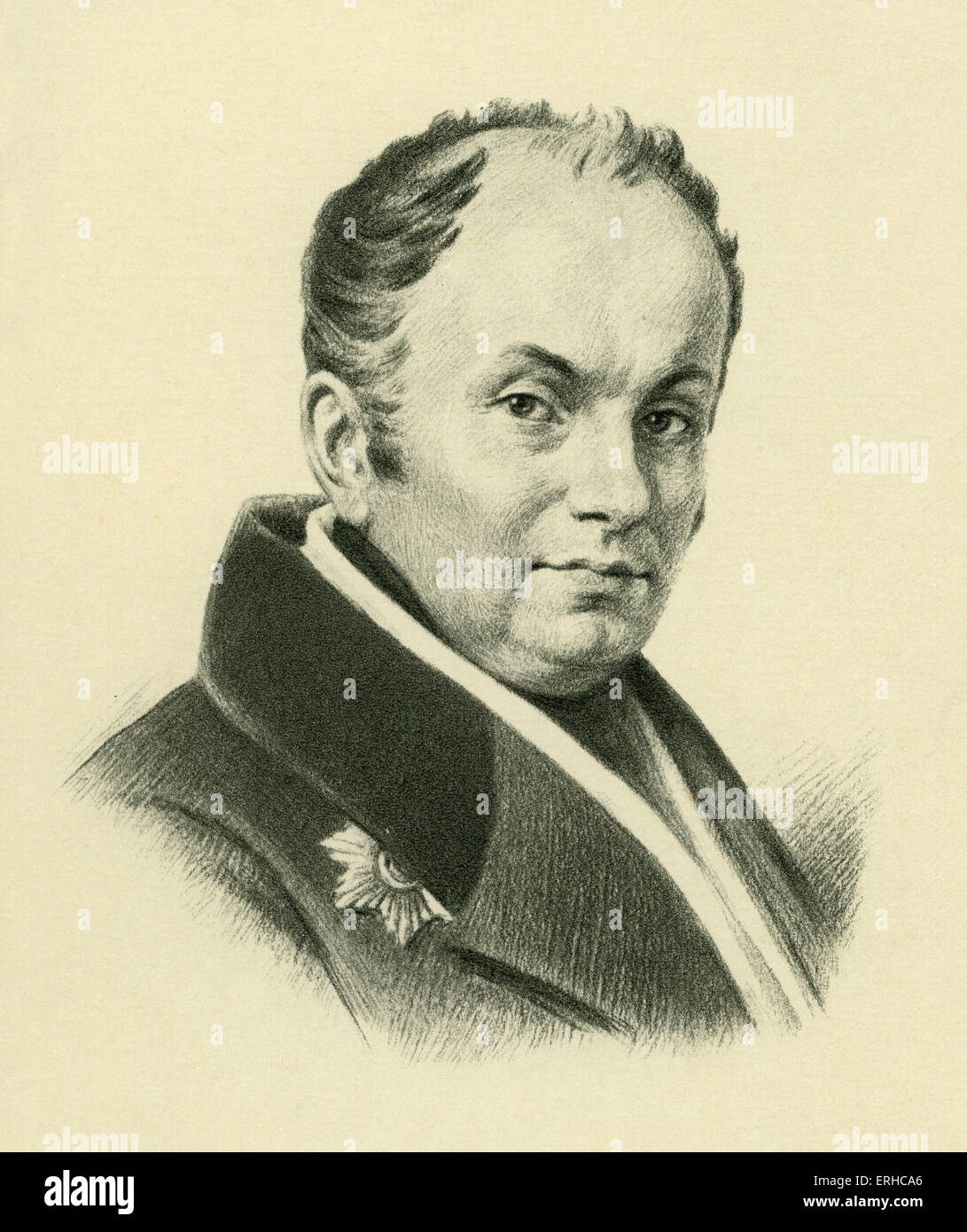 Vasily Joukovski, portrait. Poète russe, 1783-1852. Banque D'Images