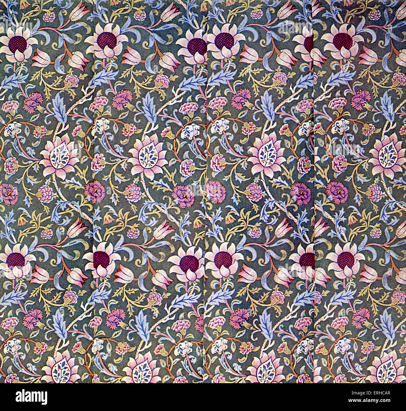 Conception pour '' Evenlode, chintz par William Morris pour Morris & Co, Ltd (1883). French designer textile, artiste et écrivain. Banque D'Images