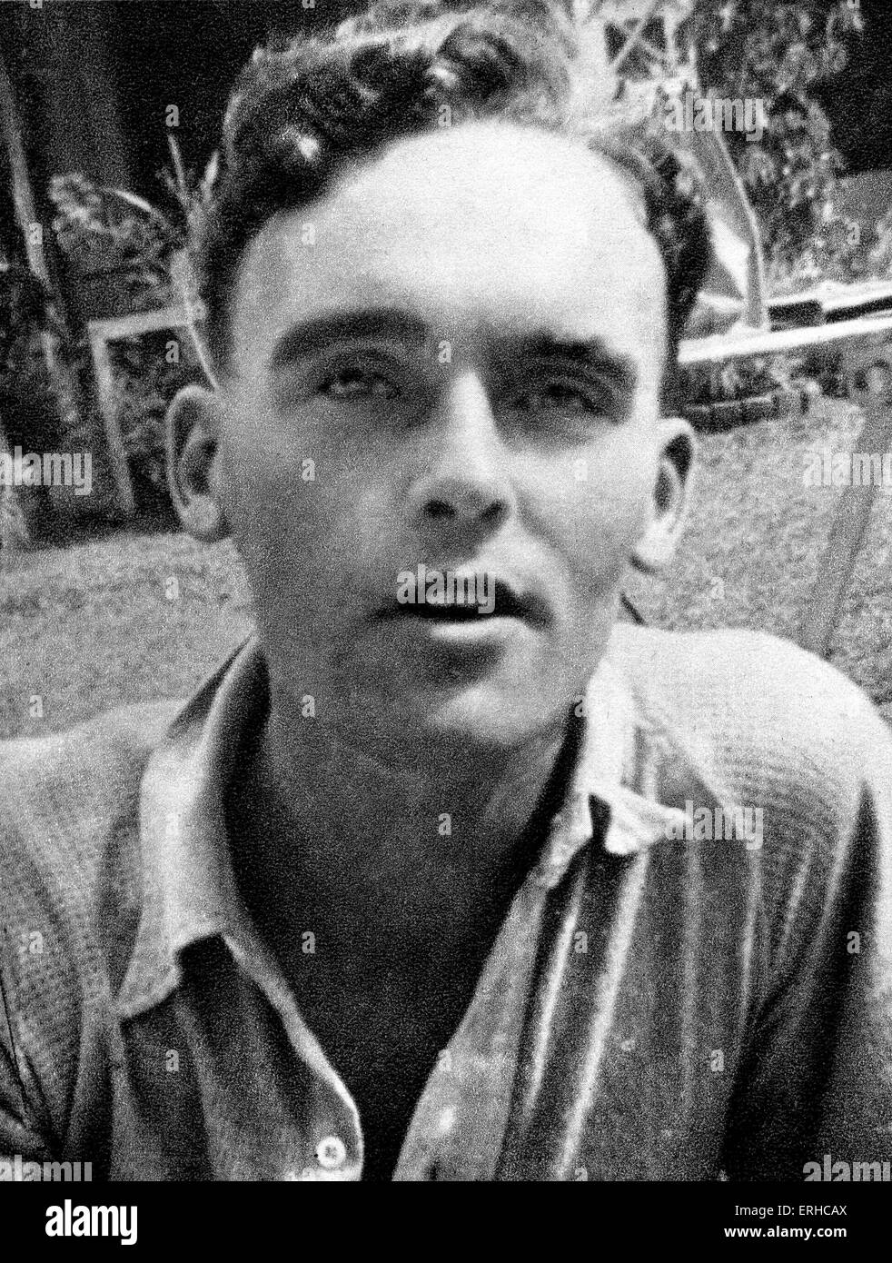 Alun Lewis, portrait. Poète gallois de la Seconde Guerre mondiale, 1 juillet 1915 - 5 mars 1944. Banque D'Images