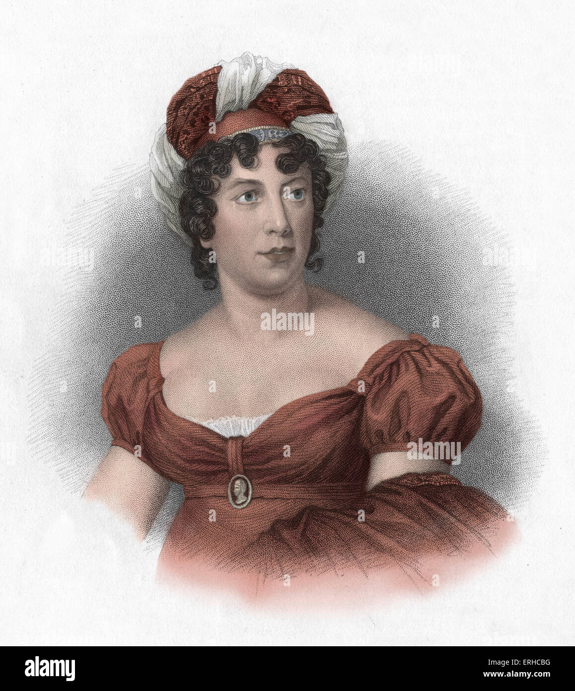 Anne Louise Germaine de Staël, couramment connue sous le nom de Madame de Staël, portrait. L'écrivain franco-suisse. 22 avril 1766 - 14 juillet 1817. Banque D'Images