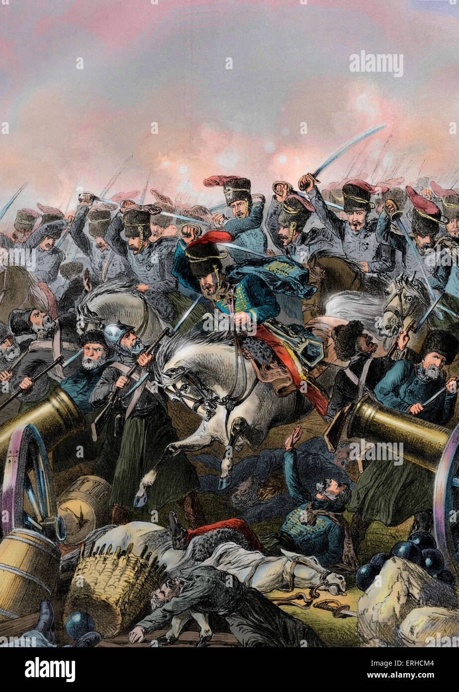 La charge de la brigade légère à Balaclava dirigé par Lord Cardigan au cours de la bataille de Balaklava le 25 octobre 1854 dans le Banque D'Images