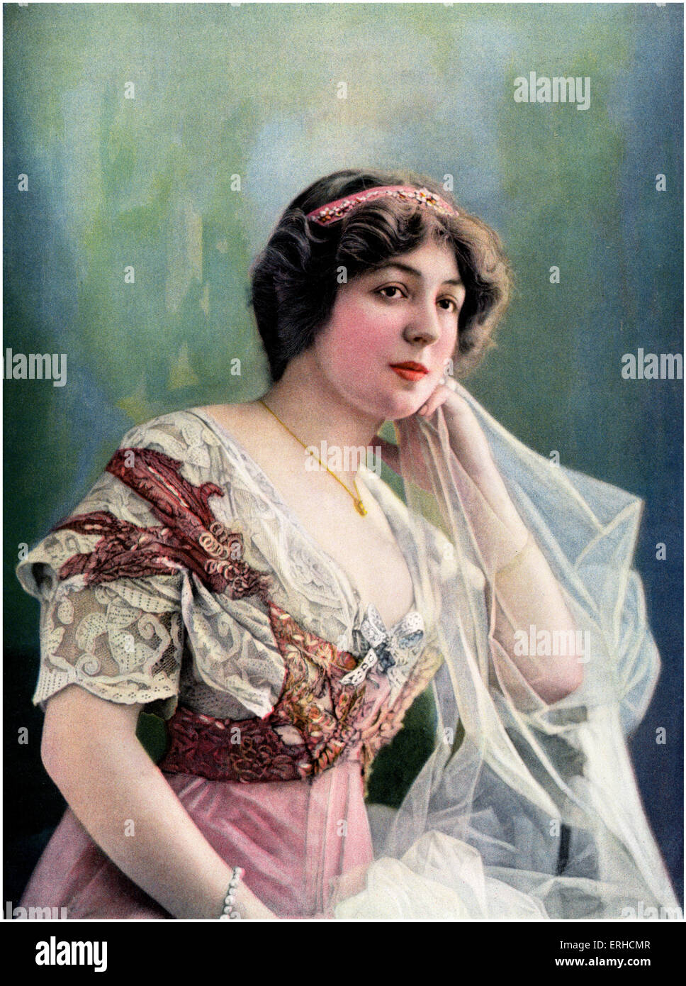 Marthe Regnier, l'actrice française, du théâtre du Vaudeville. Le théâtre, 1908. 26 novembre 1880 - 30 août 1967. Banque D'Images