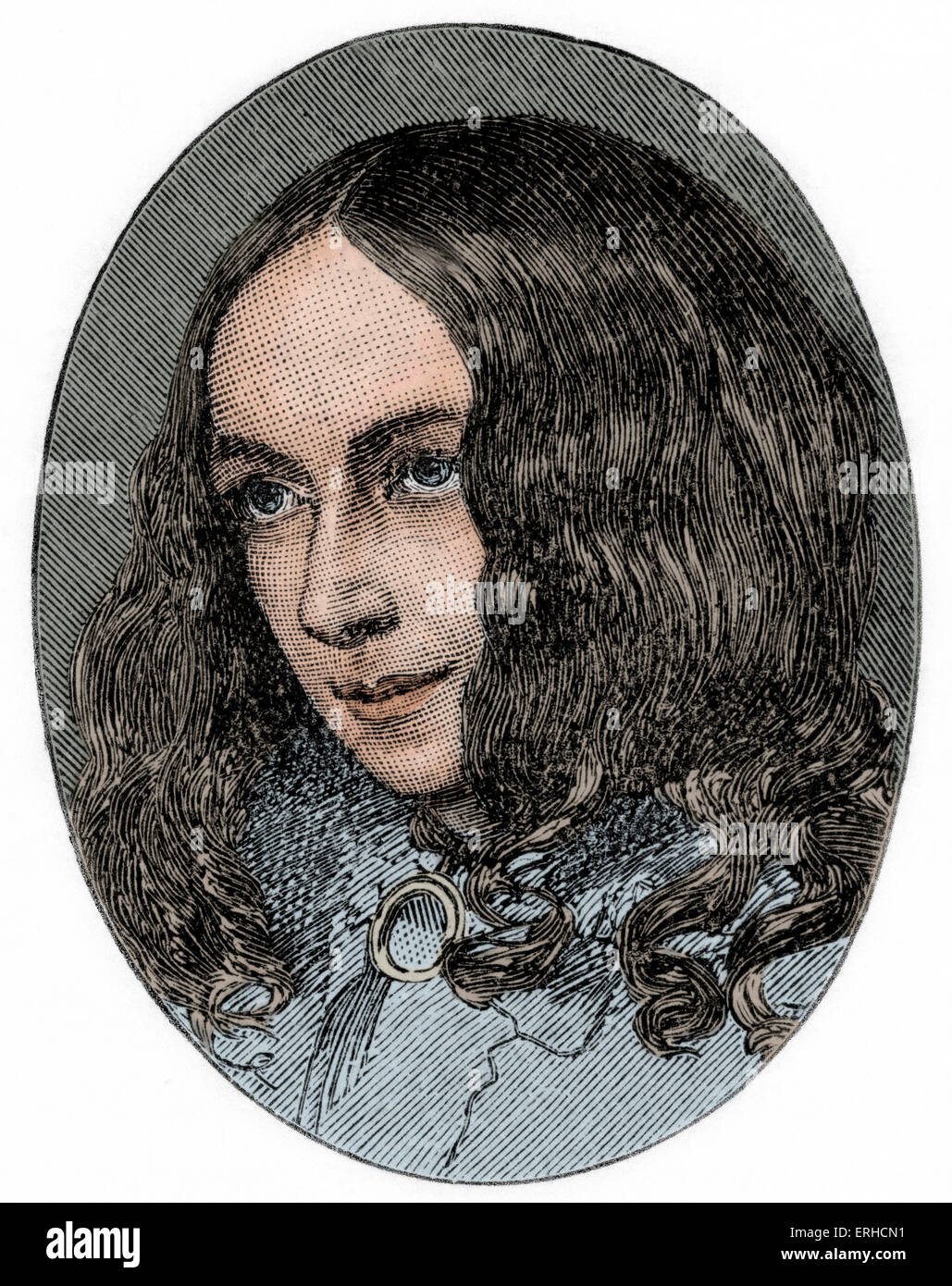 Elizabeth Barrett Browning (6 mars 1806 - 29 juin 1861). Important un poète du xixe siècle. L'épouse de Robert, dramaturge victorien Banque D'Images