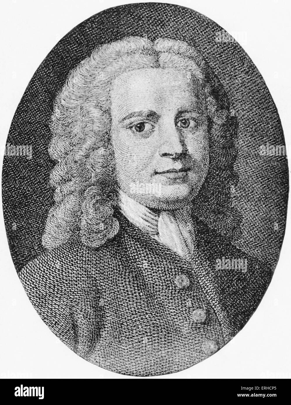 David Hartley, portrait. Philosophe et auteur anglais, 8 août 1705 - 28 août 1757. Après la gravure de William Blake. Banque D'Images