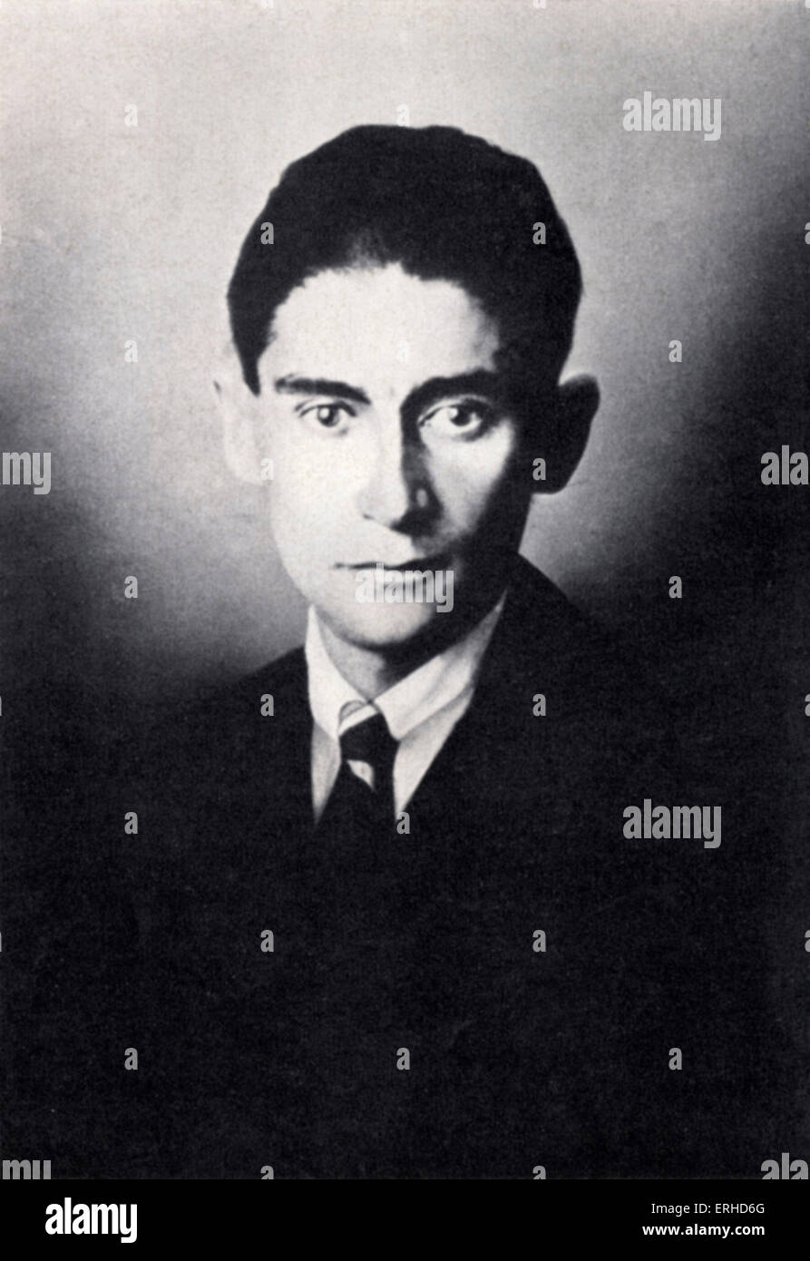 Franz Kafka - portrait de l'écrivain tchèque. 3 juillet 1883 - 3 juin 1924. ( Brod comme exécuteur de Kafka après sa mort a publié l'essai Banque D'Images