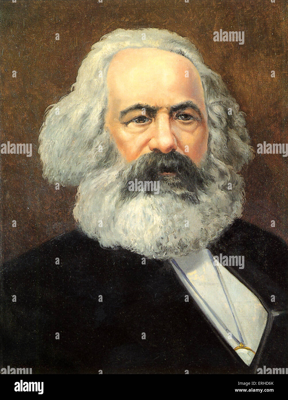 Karl Marx - portrait de l'historien allemand, économiste et révolutionnaire 5 mai 1818 - 14 mars 1883. Banque D'Images