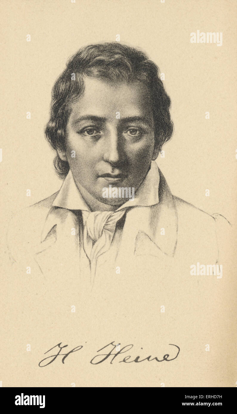 Heinrich Heine. Écrivain, poète allemand, 1797-1856. Banque D'Images
