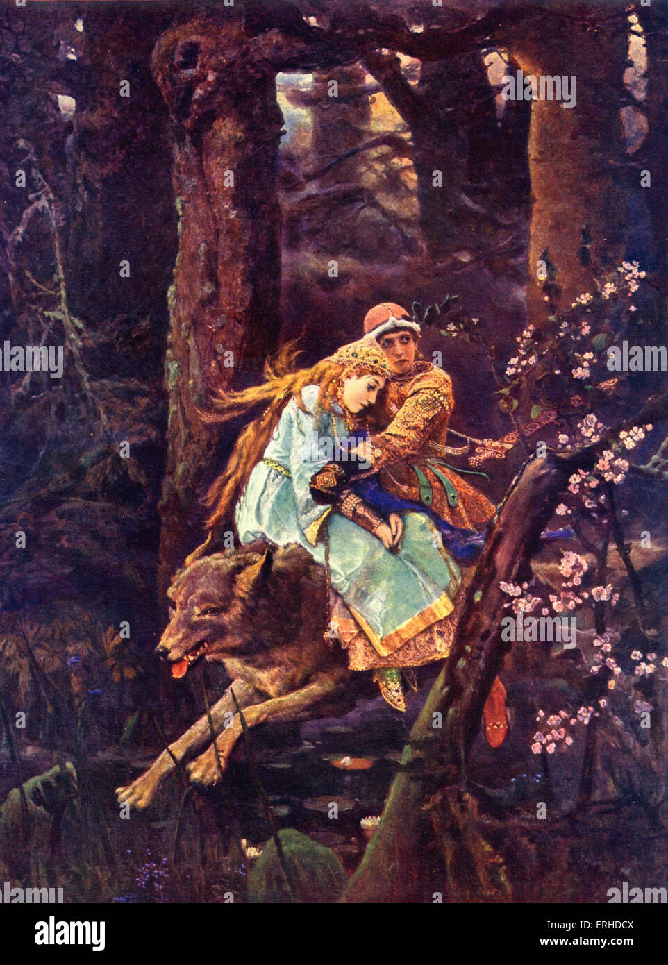 'Ivan Tsarévitch sur un Loup gris', 1887. Peinture de Viktor Mikhaïlovitch. Vasnietsov(artiste russe 1846-1926) Qualité de Conte Banque D'Images