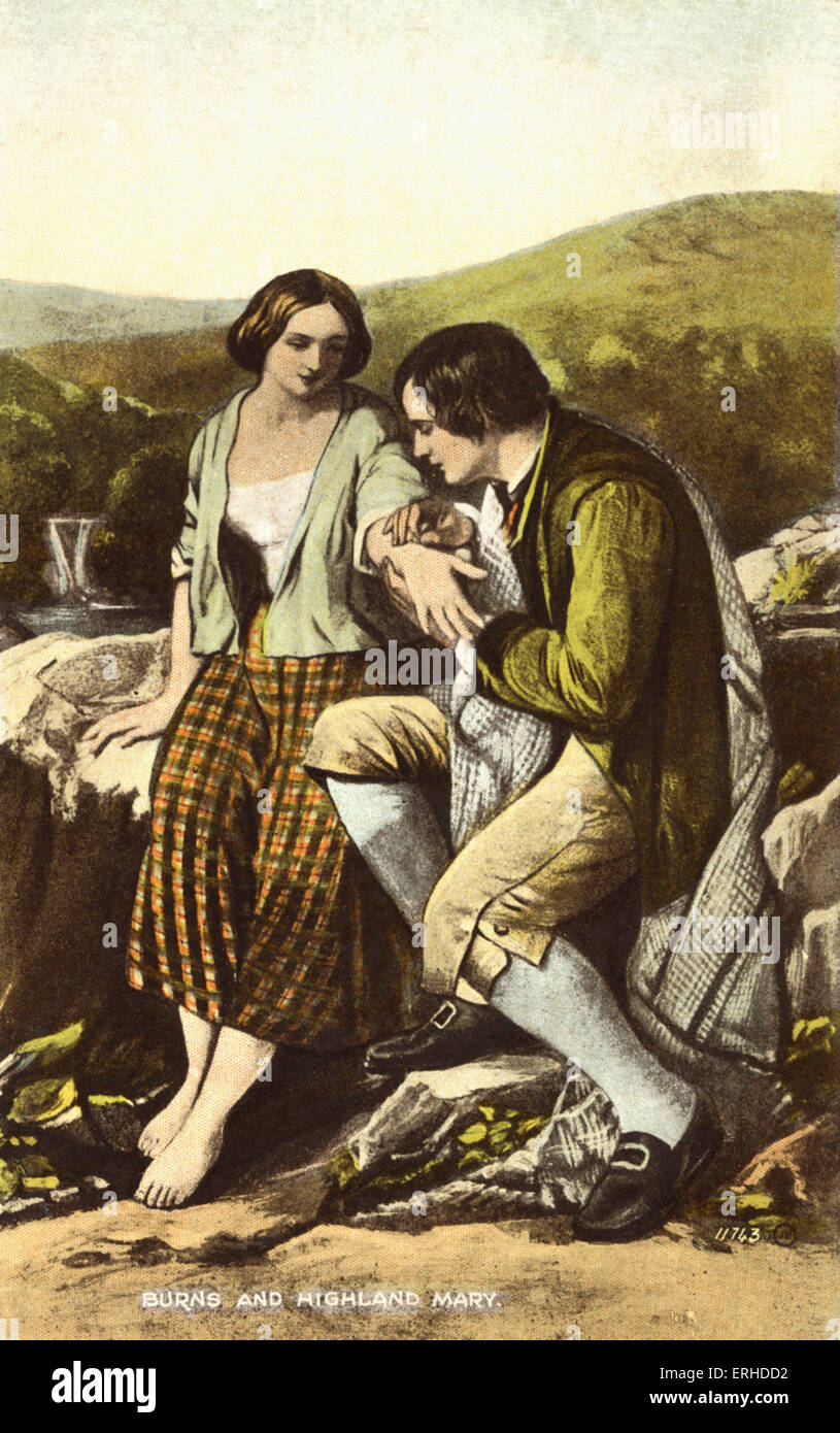 Robert Burns et Highland Mary. Poète écossais. Banque D'Images