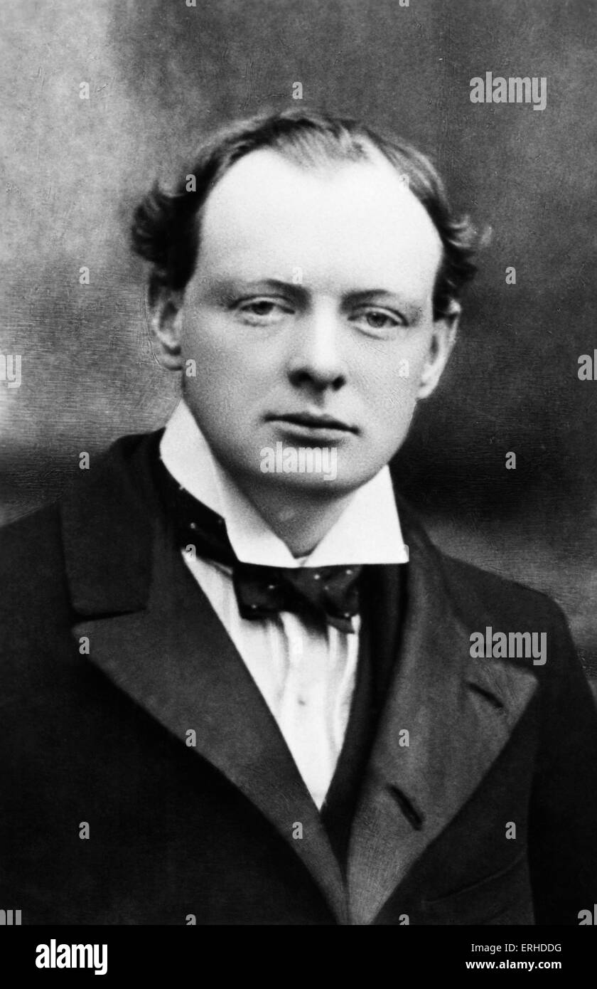Sir Winston Churchill comme un jeune homme, le Premier ministre britannique, 1874-1965. Banque D'Images