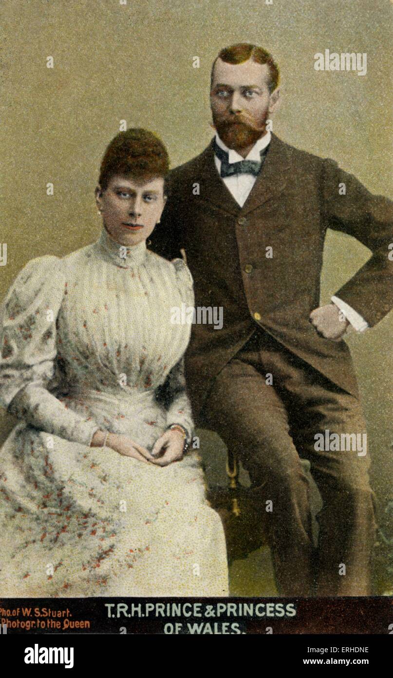 Édouard VII et épouse la princesse Alexandra de Danemark. Portrait titré ' T.R.H. Prince et Princesse de Galles '. Monarchie britannique / Banque D'Images