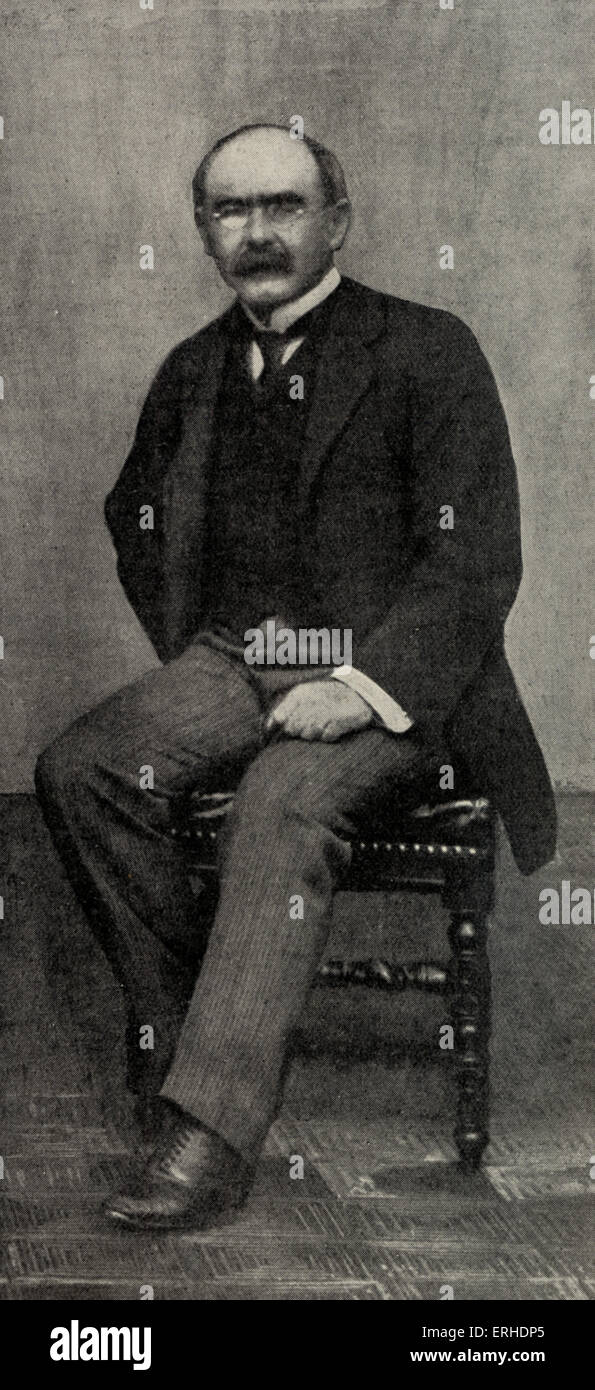Rudyard Kipling - portrait avec des lunettes. Poète et romancier français. 30 décembre 1865 (à Mumbai ) - janvier 1936. Banque D'Images