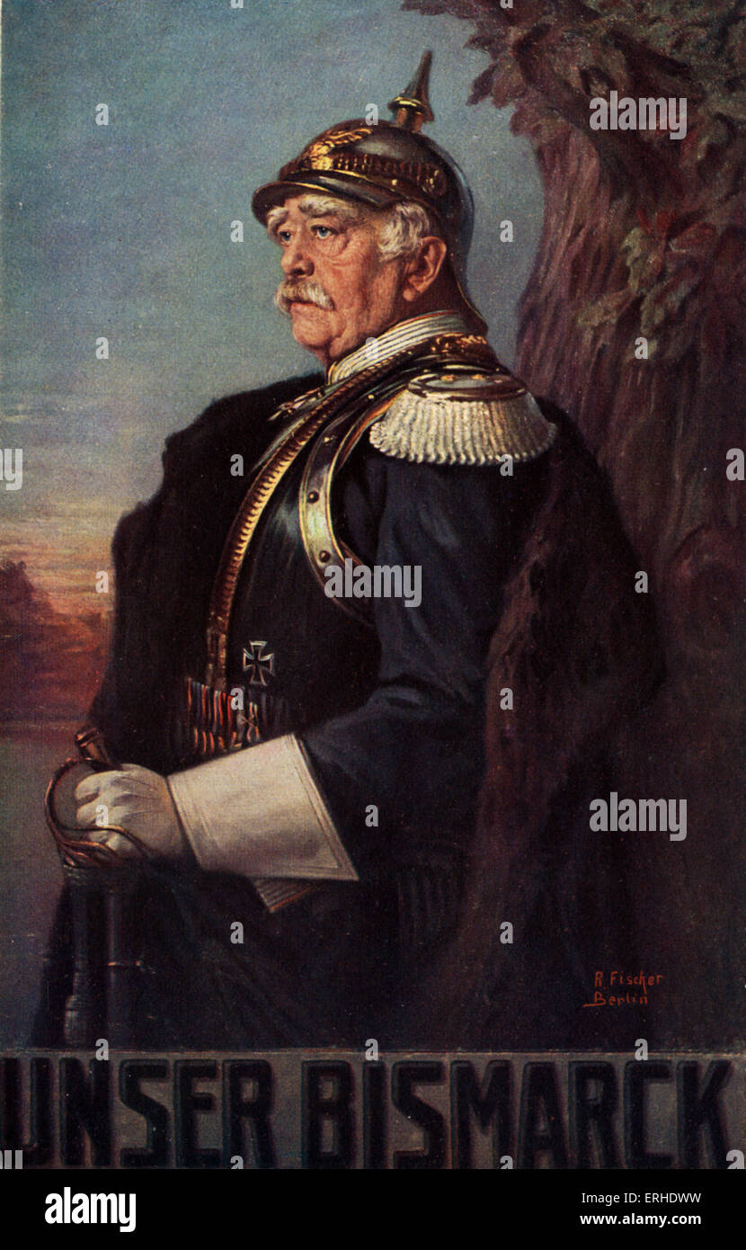 Otto von Bismarck, le port de l'uniforme militaire prussien. Homme politique prussien, 1815-1898. Devient chef de l'Allemagne après la réunification. Banque D'Images