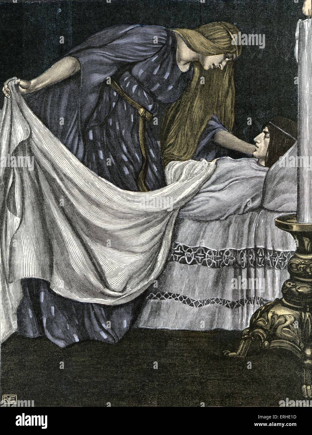Tristan et Isolde / Iseut - Décès de Tristan - La Mort - illustré par Robert Engels. Publié par Kadar 1933. Par Opéra Banque D'Images