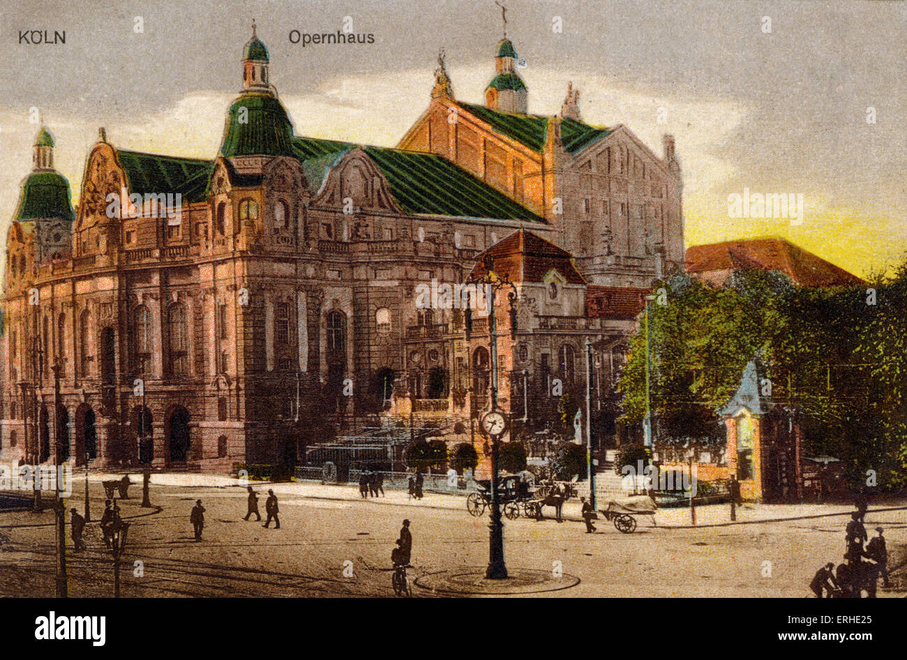 Cologne / Koln / Coln Opera House au début du xxe siècle carte postale teinté Banque D'Images