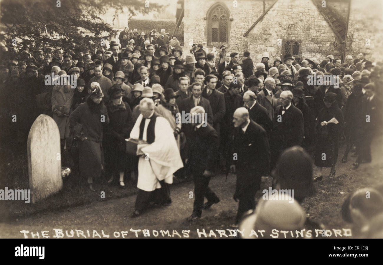 Thomas Hardy, de l'inhumation à Stinsford. Poète et romancier français, 1840-1928. Banque D'Images