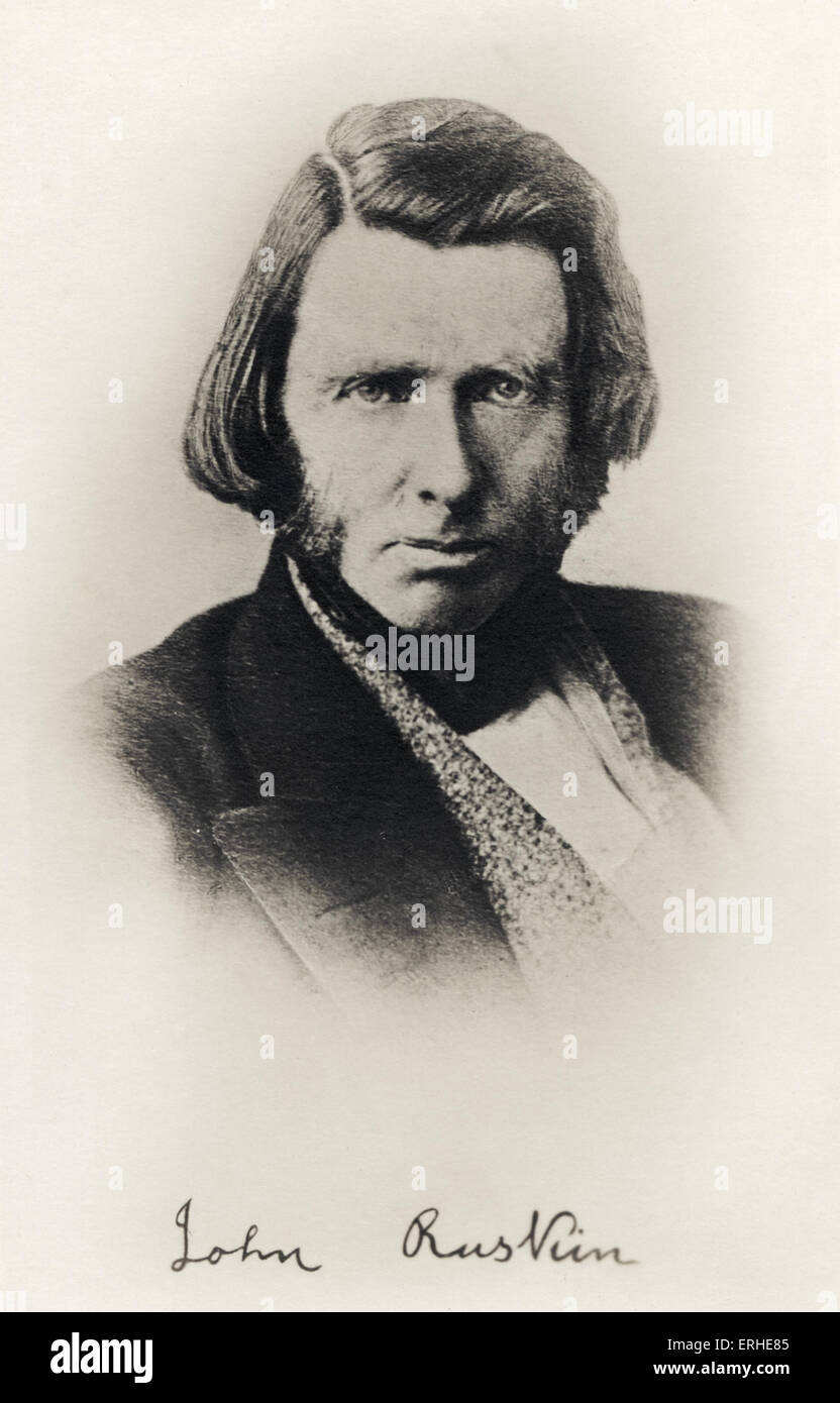 John Ruskin, portrait. Peintre et écrivain romantique anglais, scientifique, philosophe et 8 février 1819 - 20 janvier 1900 Banque D'Images