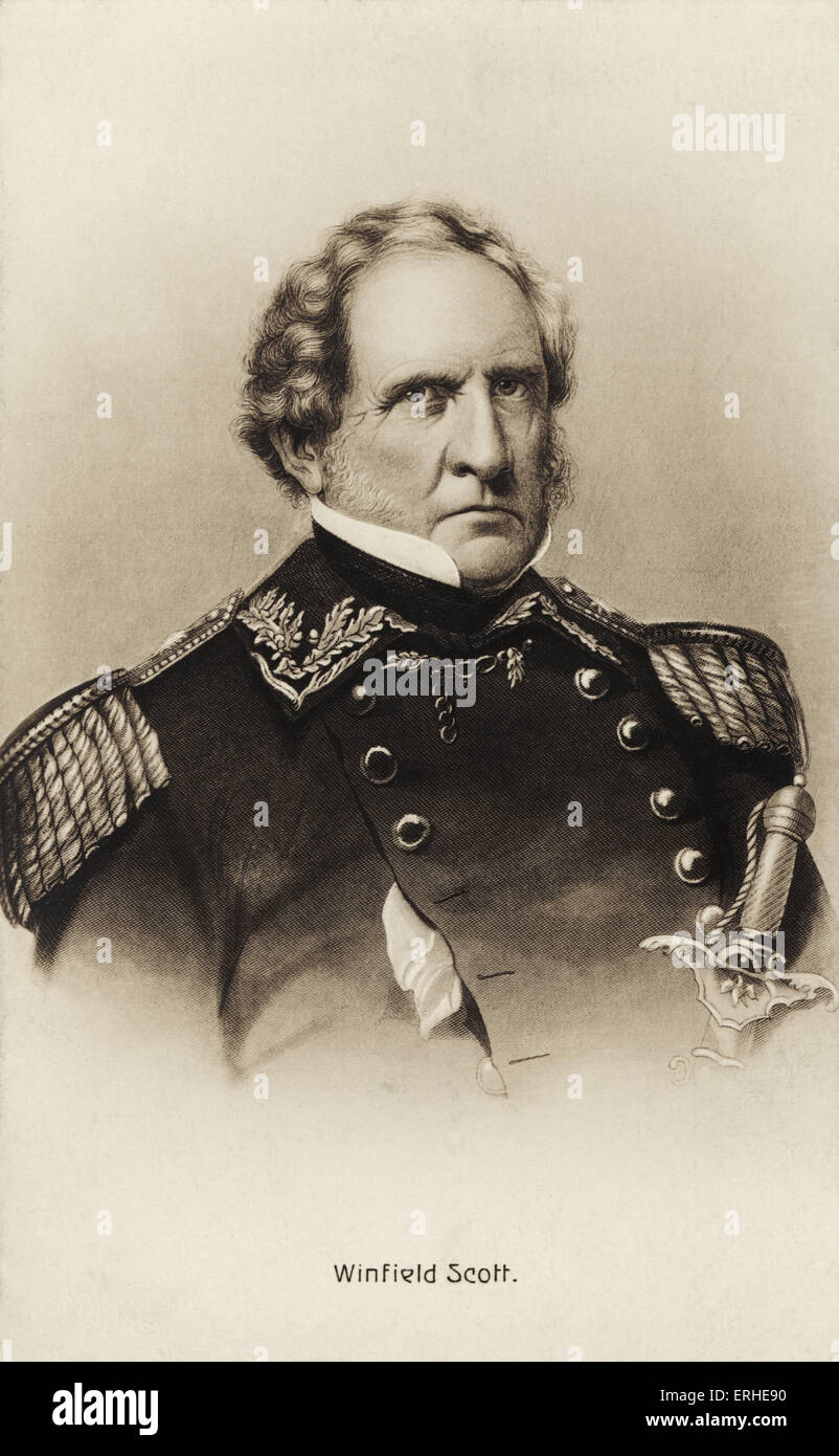 Winfield Scott, portrait en uniforme. Le général américain et influent chef militaire, 13 juin 1786 - 29 mai 1866 Banque D'Images