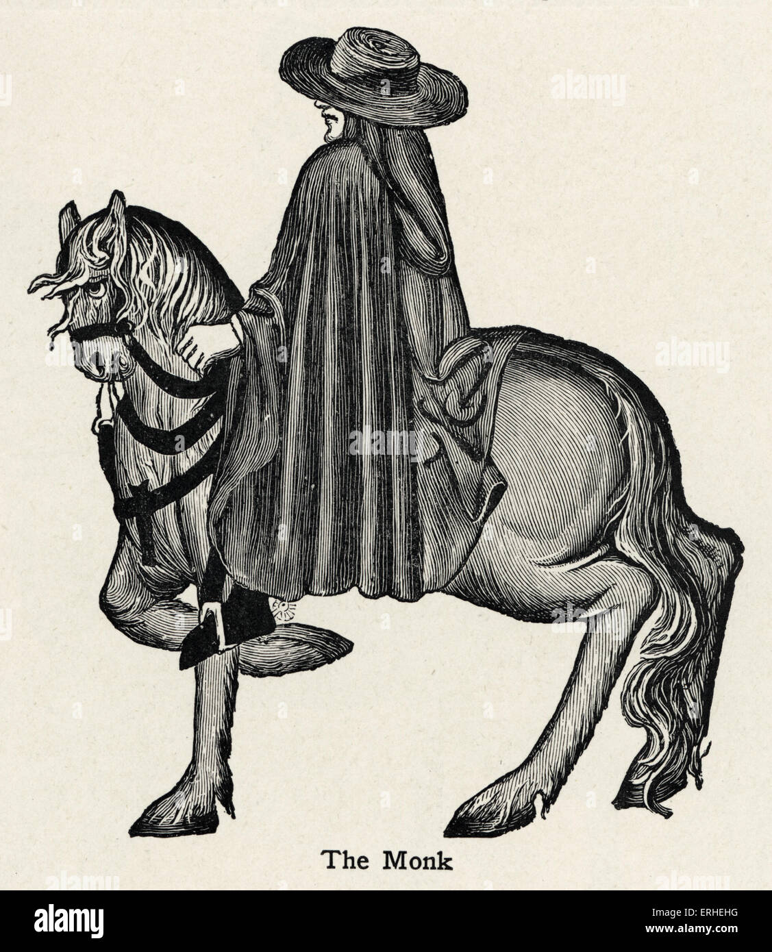 Le moine - de Geoffrey Chaucer ' s- Contes de Canterbury auteur anglais 1342-1400 Banque D'Images