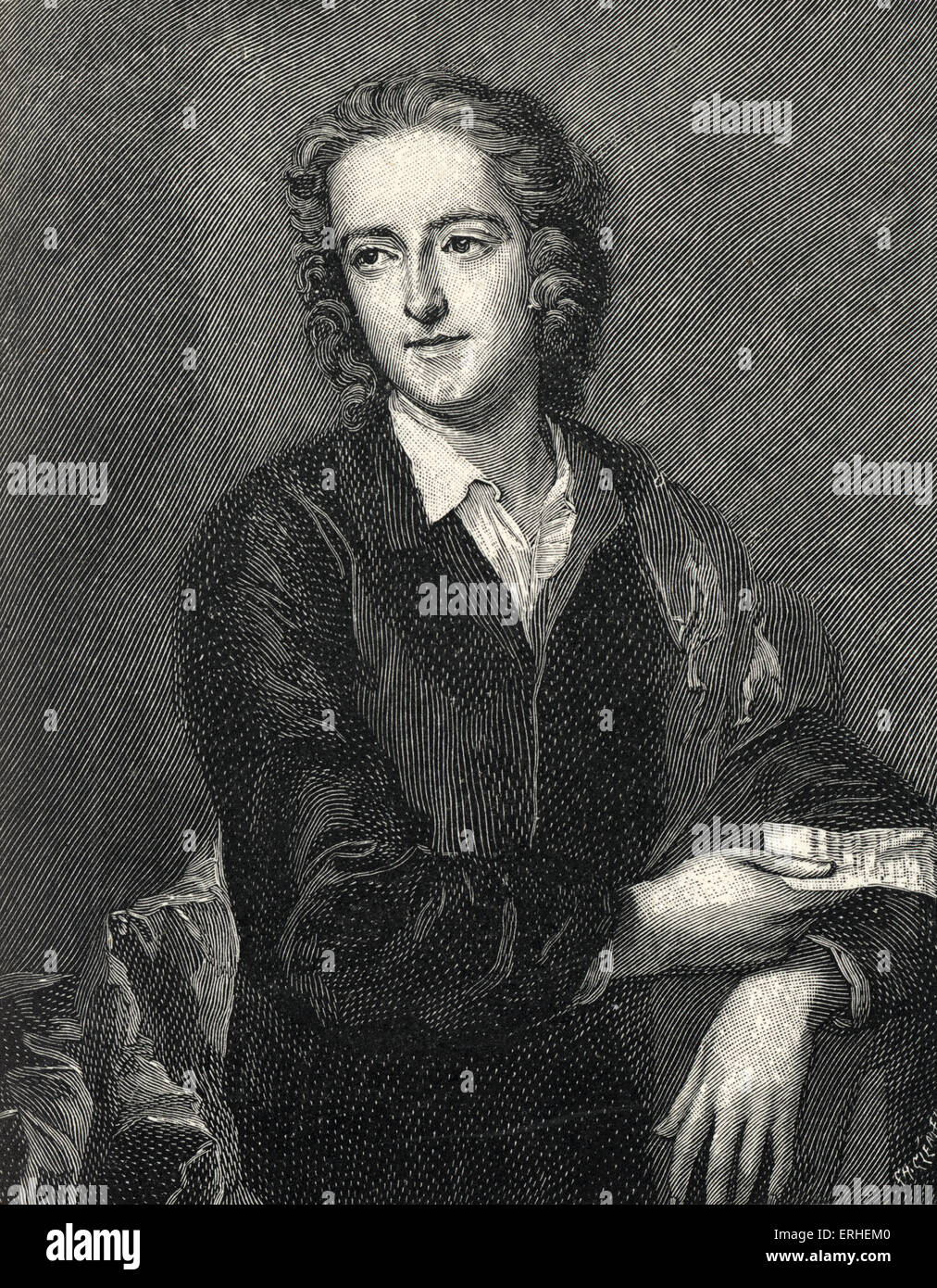 Thomas Gray, portrait. Poète anglais, 1716-1771. Par J G Eccardt Banque D'Images