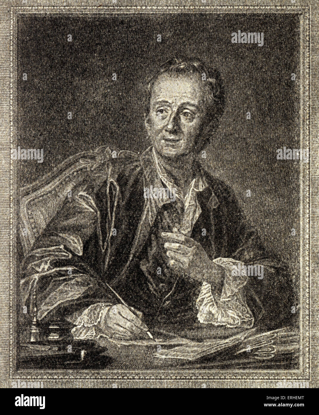 Denis Diderot - écrivain et philosophe des Lumières Françaises et directeur général de la célèbre Encyclopedia (Encyclopédie). Banque D'Images