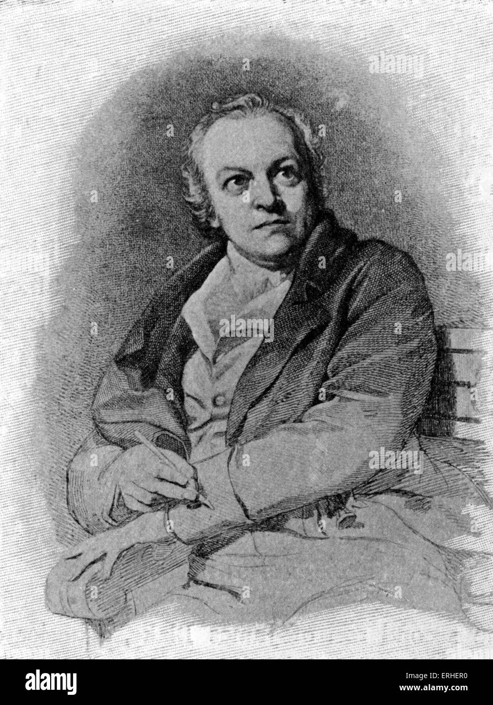 William Blake, poète britannique, peintre et graveur, après le portrait par T. Phillips. 28 novembre 1757 - 12 août 1827. Banque D'Images