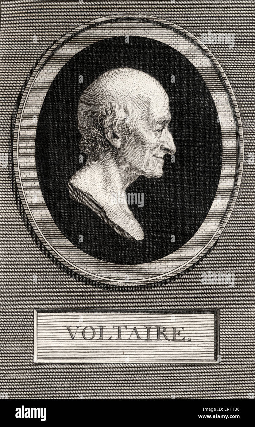 VOLTAIRE, François-Marie Arouet - Portrait du poète français, historien et philosophe sans une perruque. 1694-1778. Après la Banque D'Images