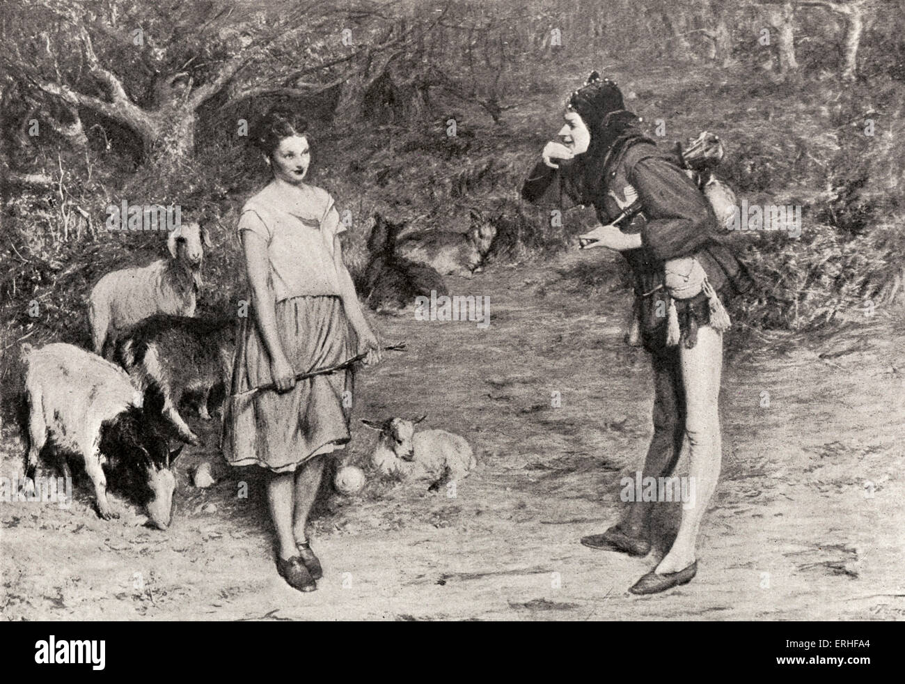 Comme vous l'aimez. Acte III, scène 3 : Touchstone ' mon caractéristique simple contenu que vous ?'. Comédie de William Shakespeare. English Banque D'Images