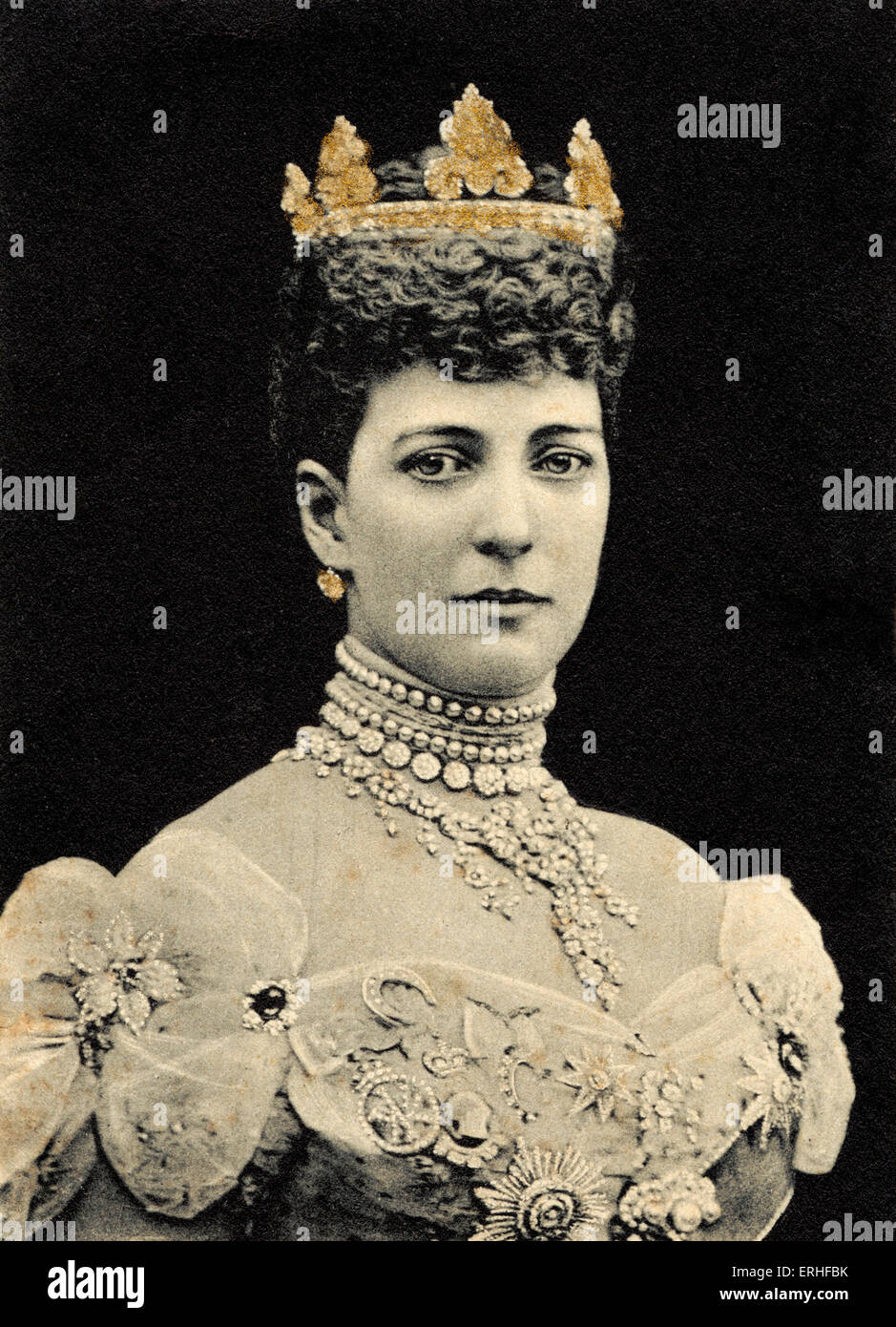 La Reine Alexandra de Danemark - portrait - reine consort du roi Édouard VII le 1 décembre 1844 - 20 novembre 1925 Banque D'Images