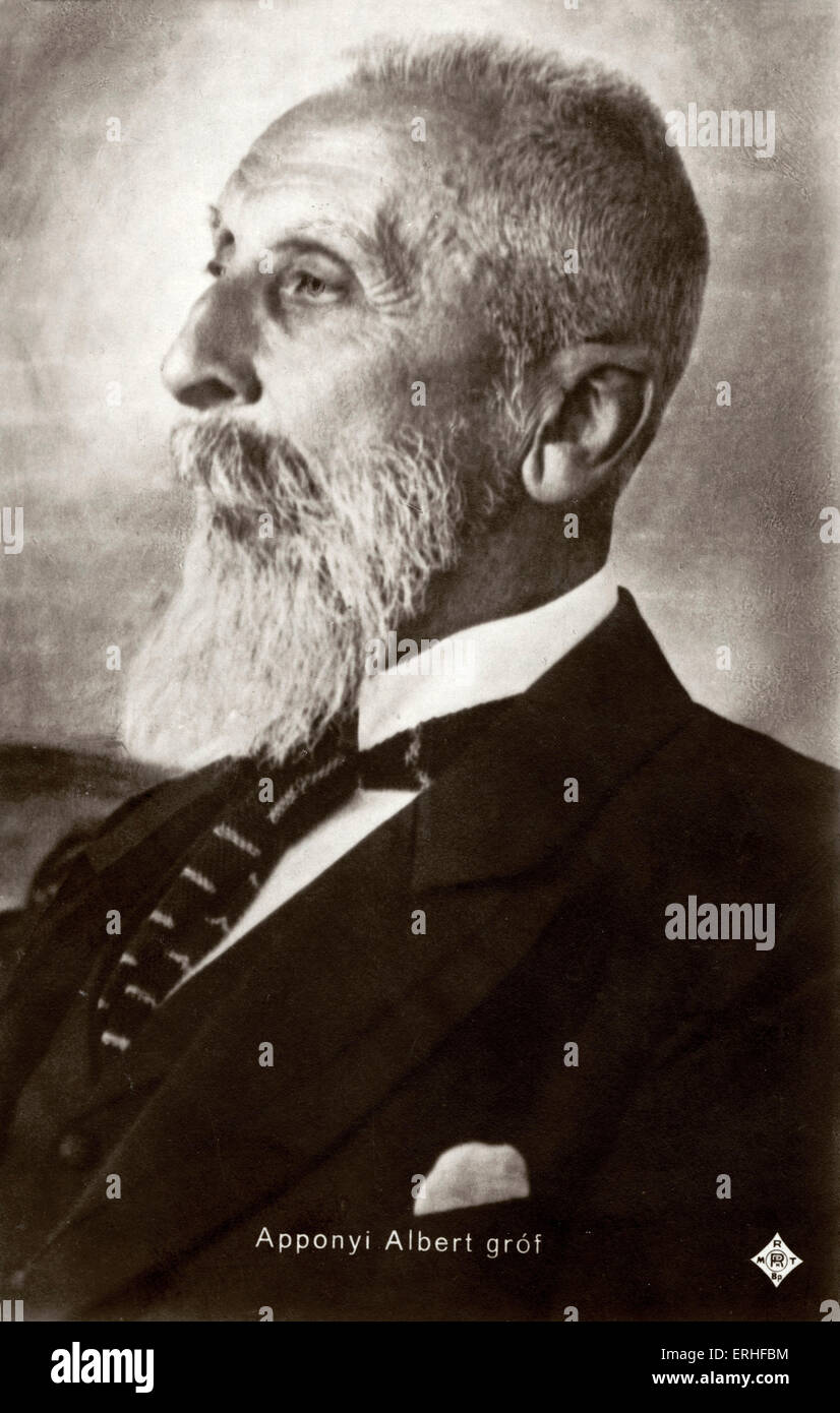 Albert Apponyi - portrait - homme politique hongrois, amis écrivains avec Liszt et Wagner - 29 mai 1846 - 7 février 1933. Dans Banque D'Images