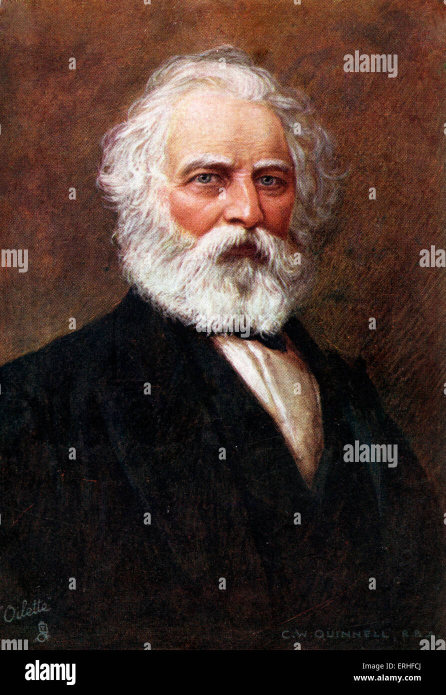 Henry Wadsworth Longfellow- poète américain, 27 février 1807- 24 mars 1882. Banque D'Images