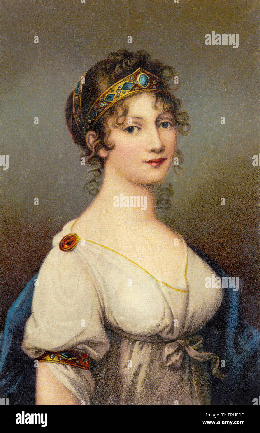La reine Louise de Prusse - portrait. Épouse du Roi Frederick William III. Le port de couronne, bandeau, et à la mode vestimentaire du 18ème siècle. 10 mars 1776 - 17 juillet 1810. Responsable de la formation d'alliance entre le roi Frédéric, le Tsar de Russie et l'empereur d'Autriche (1805), Traité Potsdamm contre Napoléon. Banque D'Images