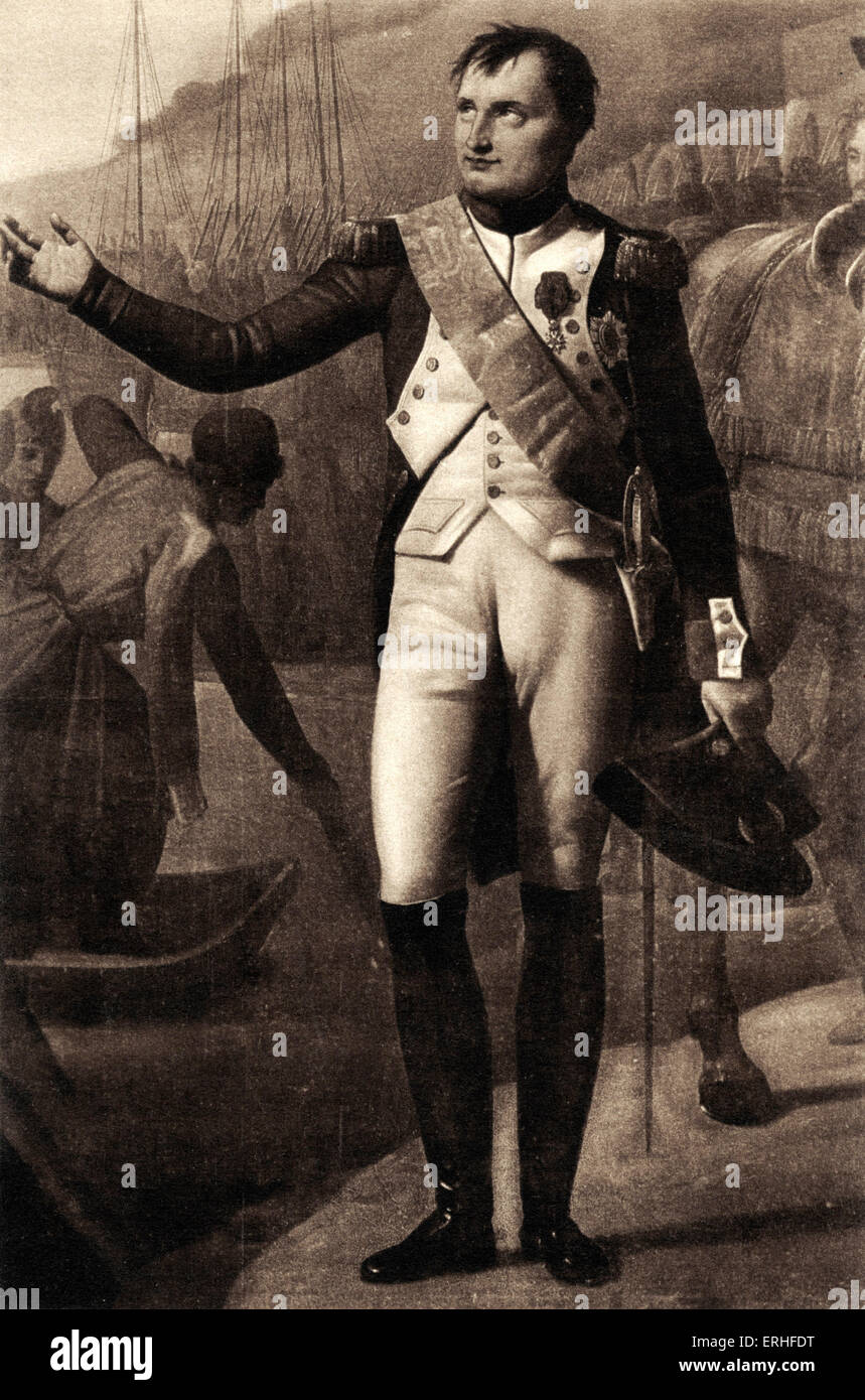 Napoléon Bonaparte salué l'empereur Alexandre de Russie après le traité de paix de Tilsitt négociations (1807). Empereur de Banque D'Images