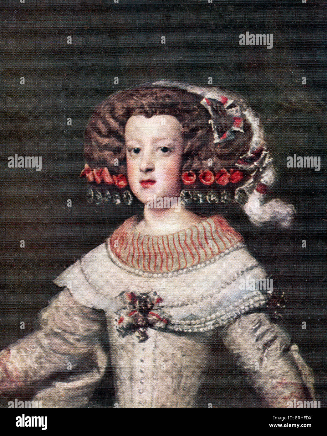 Marie Thérèse - portrait d'enfant (Maria Teresa, infante d'Espagne), qui deviendra plus tard la reine consort de France en tant qu'épouse de Louis Banque D'Images