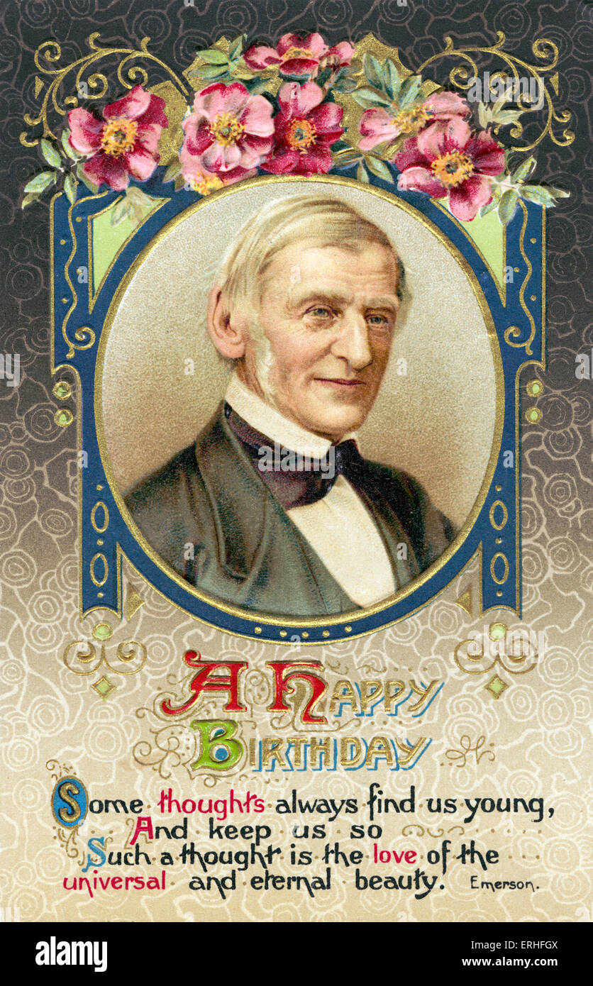 Ralph Waldo Emerson et sa citation : "certaines choses nous trouver toujours jeune, et nous garder ainsi.. Une telle pensée est l'amour de la Banque D'Images