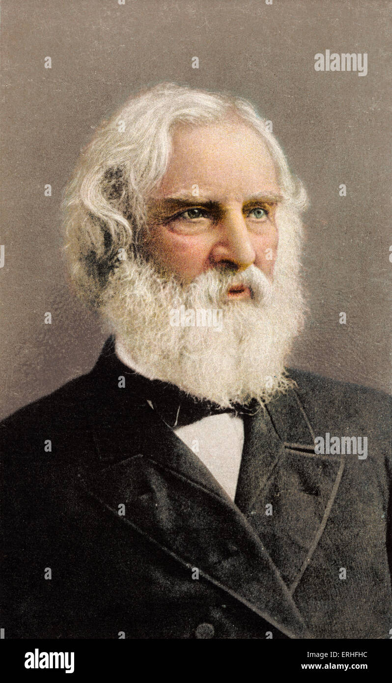 Henry Wadsworth Longfellow - portrait. Le poète américain, 27 février 1807- 24 mars 1882. Banque D'Images