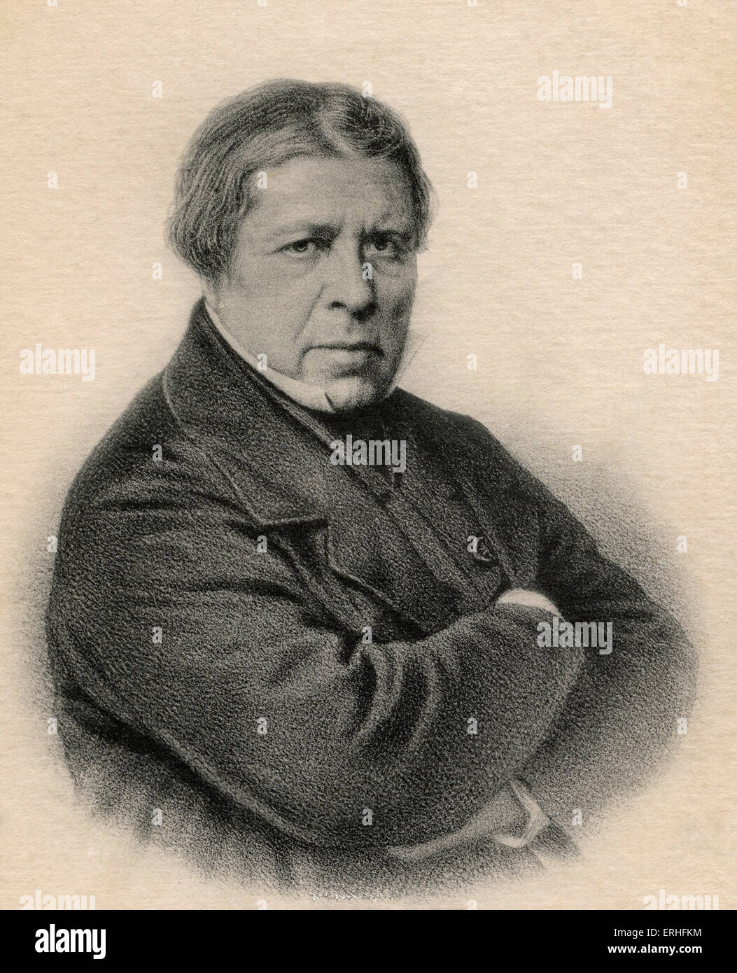 Jean Auguste Dominique Ingres - Portrait du peintre français - 29 août 1780 - 14 janvier 1867. Banque D'Images