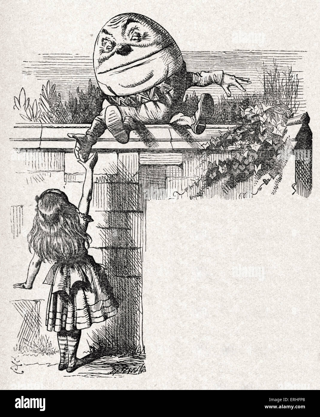 Sur le mur, à recoller avec Alice, dans de l'autre côté de (et ce qu'Alice s'y trouvent) par Lewis Carroll (Charles Banque D'Images