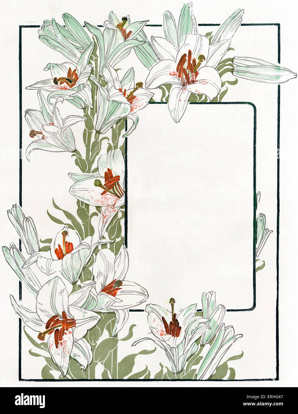 Frontière Floral - de joindre à la frontière, ou surround texte avec fleurs de printemps. Convient pour la page de titre, ex libris, carte de vœux, Banque D'Images