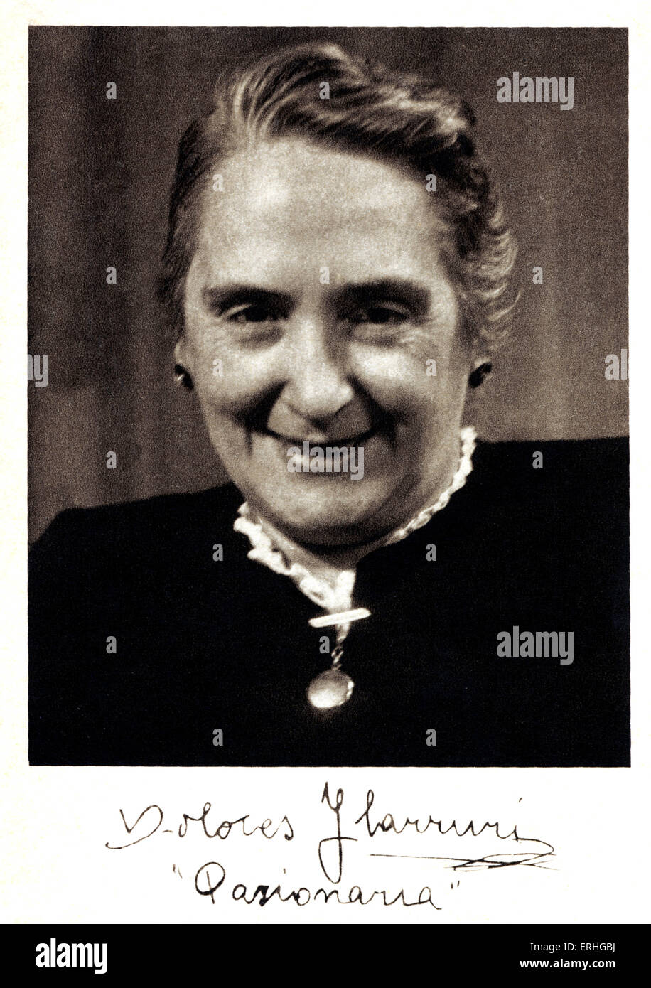 Dolores Ibarruri Gomez / La Pasionaria - portrait de l'espagnol leader politique communiste. Actif dans la guerre civile espagnole de 1936. Banque D'Images