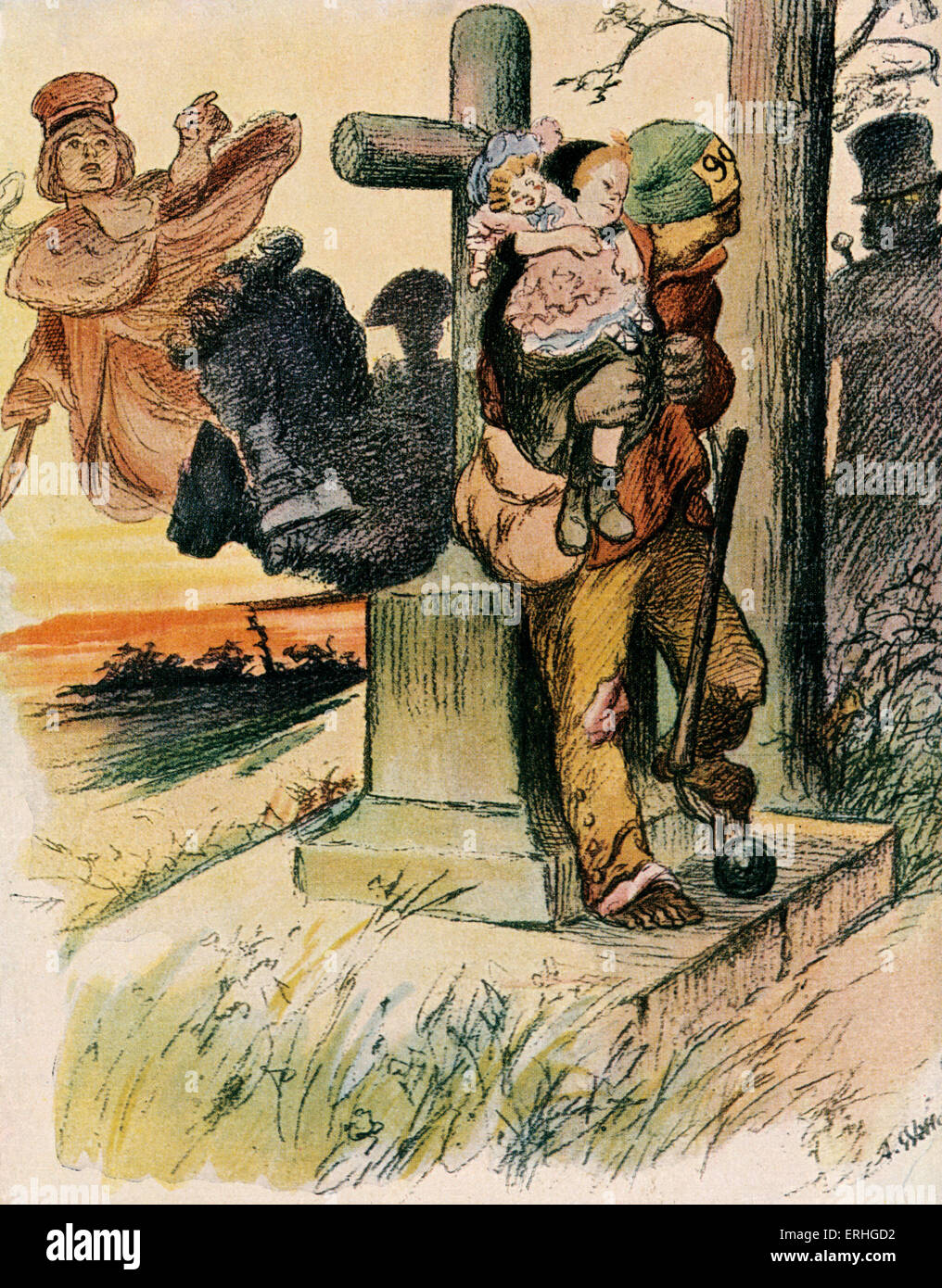 Les Misérables de Victor Hugo, illustration de Jean Valjean Cosette tenant  dans ses bras. Auteur et poète français 26 février 1802 - 22 mai 1885 Photo  Stock - Alamy